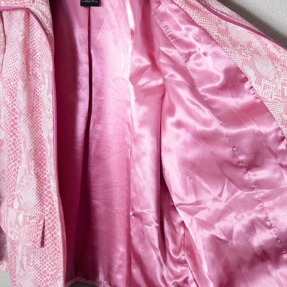 Dennis Basso Pink Zip Jacket Textured Satin Plus Size 1X Barbiecore - Picture 7 of 9